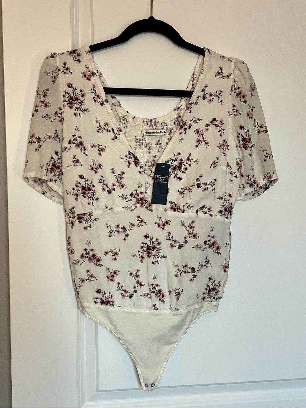 Abercrombie & Fitch Floral Puff-Sleeve Bodysuit NWT